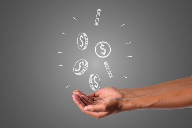 Hand Reaching for Floating Coins